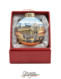 Palla di Natale in porcellana - 45 mm Carta Fiorentina