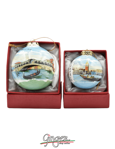 Christmas Ornaments: Venice: Rialto Bridge, San Marco and Gondola 2.36" - 3.14"
