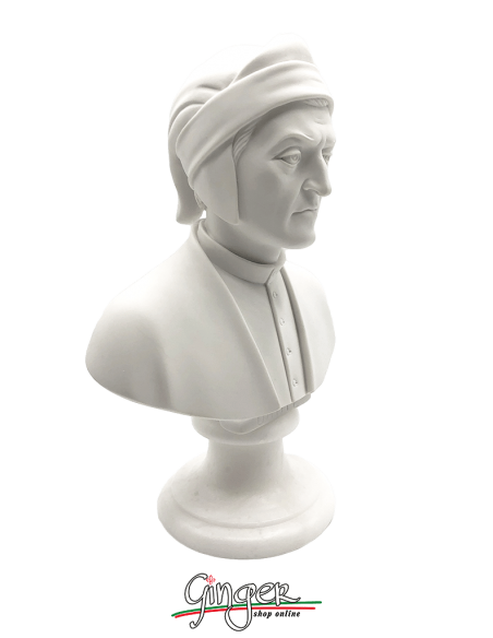 Dante Alighieri - bust 8.6 in. (22 cm) - with alabaster base