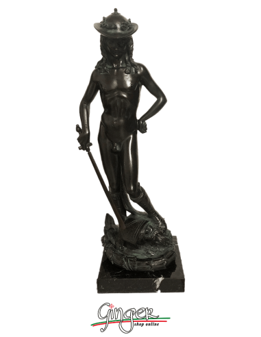 David by Donatello - 18.9 in. (48 cm) - aged bronze color