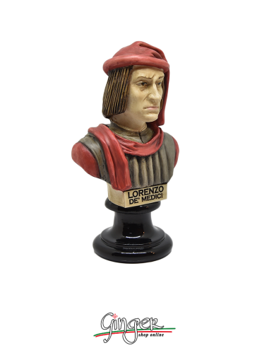 Lorenzo de Medici "il Magnifico" - busto 15 cm dipinto a mano