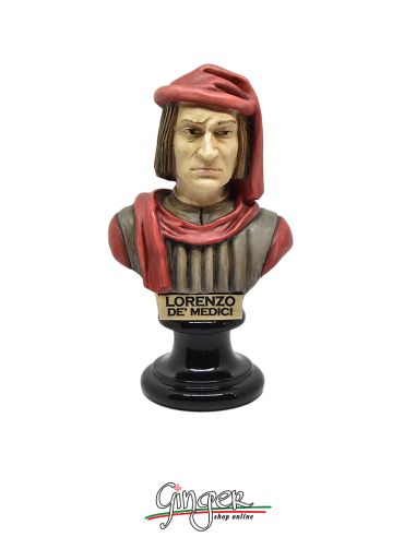 Lorenzo de Medici "the Magnificent" - bust 5.9 in. (15 cm) hand painted
