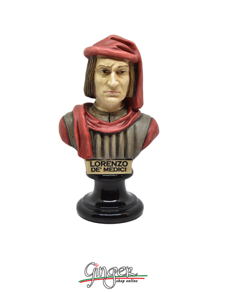 Lorenzo de Medici "il Magnifico" - busto 15 cm dipinto a mano