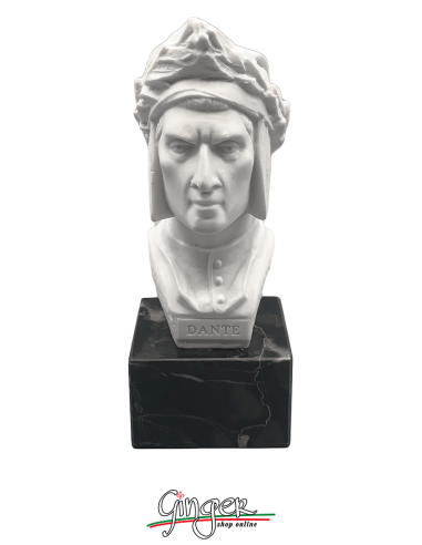Dante Alighieri - bust 6.7 in. (17 cm) - with Carrara marble base