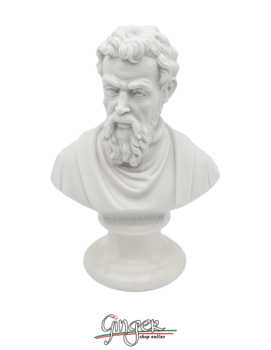 Michelangelo Buonarroti - bust 5.91 in. (15 cm) - with alabaster base