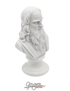 Leonardo da Vinci - bust 5.91 in. (15 cm) - with alabaster base 2