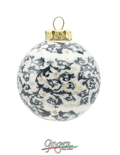 Addobbi Palla di Natale - Carta Fiorentina Blu 60 mm - 80 mm 2