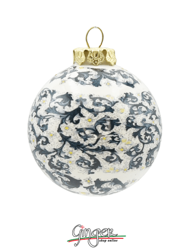 Palla di Natale in porcellana - 45 mm Carta Fiorentina