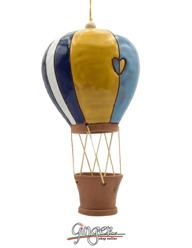 Ceramic Hot Air Balloon - diameter 9 cm (3.54") height 17 cm (6.70") - M8555