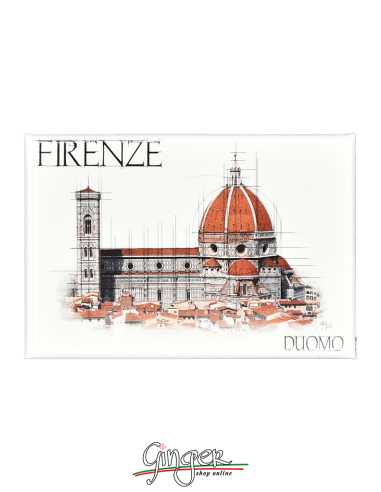 Fridge magnet with drawings and pictures of Florence: the Cathedral