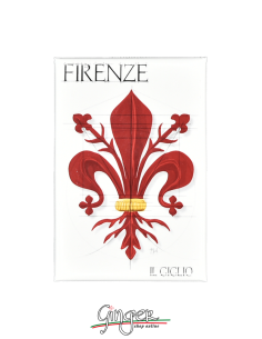 Calamita con monumenti e disegni di Firenze: il Giglio simbolo di Firenze