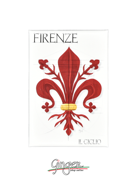 Calamita con monumenti e disegni di Firenze: il Giglio simbolo di Firenze