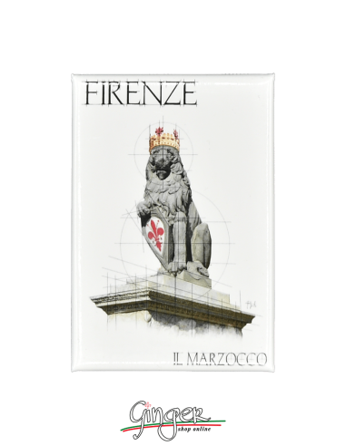 Calamita con monumenti e disegni di Firenze: Leone Marzocco