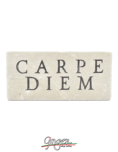 "New" - Magnet in real raw Italian marble - Carpe diem (Seize the day)