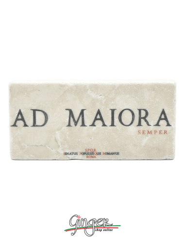 Magnet in real raw Italian marble - Ad maiora (Towards greater things)