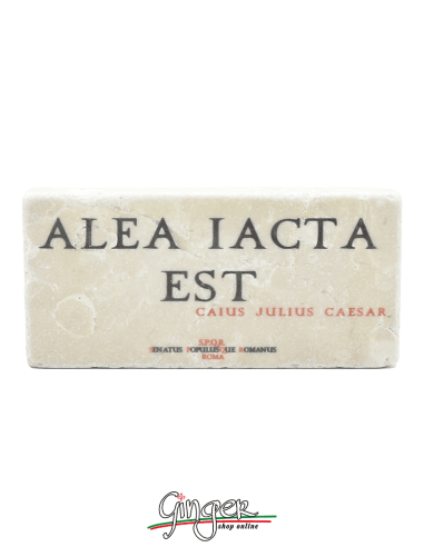 "New" - Magnet in real raw Italian marble - Alea iacta est (The die is cast)