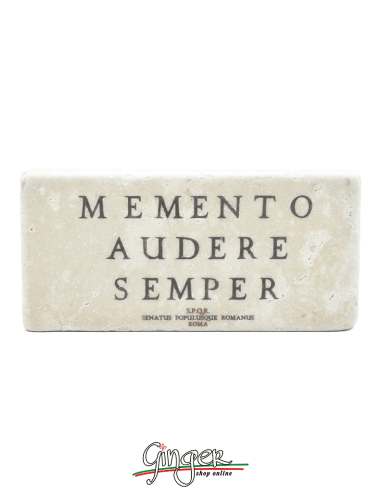 "New" - Magnet in real raw Italian marble - Memento audere semper (Remember to always be bold)