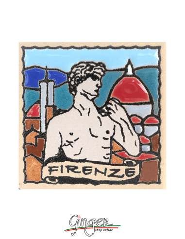Calamita ceramica dipinta a mano e smaltata - Firenze: il David