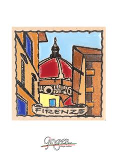 Calamita ceramica dipinta a mano e smaltata - Firenze: la Cupola del Duomo
