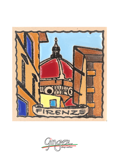 Calamita ceramica dipinta a mano e smaltata - Firenze: la Cupola del Duomo