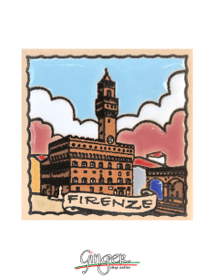 Calamita ceramica dipinta a mano e smaltata - Firenze: Palazzo Vecchio
