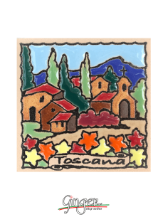 Calamita ceramica dipinta a mano e smaltata - Toscana: la Chiesetta