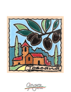 Calamita ceramica dipinta a mano e smaltata - Toscana: le Olive