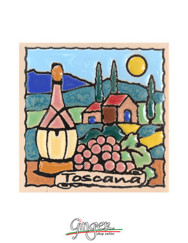 Ceramic magnet - Tuscany: Wine with Grapes