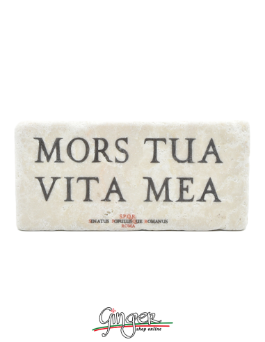 Magnet in real raw Italian marble - Mors tua, vita mea (Your death, my life)