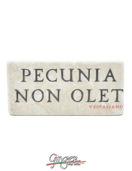 Calamita in marmo - Pecunia non olet (Il denaro non ha odore)