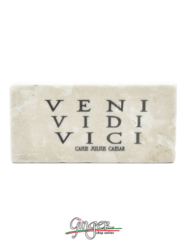 Magnet in real raw Italian marble - Veni, vidi, vici (I came, I saw, I conquered)