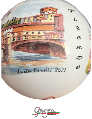Addobbi Palla di Natale - Firenze ad acquerello 60 mm - 80 mm