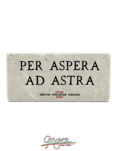 "New" - Magnet in real raw Italian marble - Per aspera ad astra (Through difficulties to the stars)