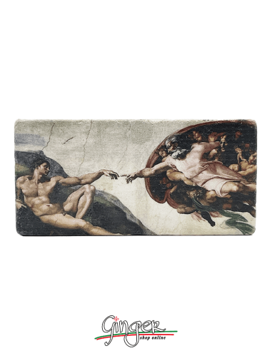 "New" - Magnet in real raw Italian marble - the Creation (Michelangelo)