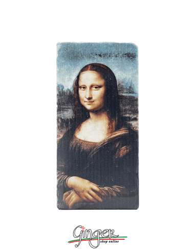 "New" - Magnet in real raw Italian marble - the Mona Lisa or Gioconda (Leonardo da Vinci)