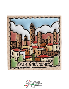 Ceramic magnet - San Gimignano: Medieval Towers