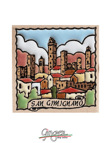 Ceramic magnet - San Gimignano: Medieval Towers