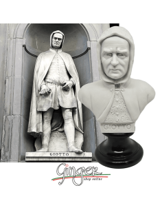 Giotto - busto 15 cm bianco o patinato 2