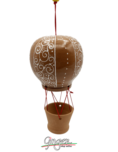"New" Ceramic Hot Air Balloon - diameter 8 cm (3.15") height 15 cm (5.9") - 2401