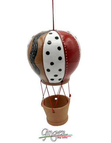 "New" Ceramic Hot Air Balloon - diameter 8 cm (3.15") height 15 cm (5.9") - 2404