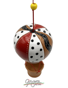 Ceramic Hot Air Balloon - diameter 8 cm (3.15") height 15 cm (5.9") - 2404 2
