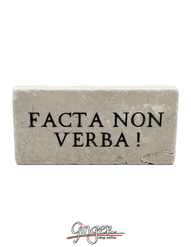 "New" - Magnet in real raw Italian marble - Facta non verba (Deeds not words)