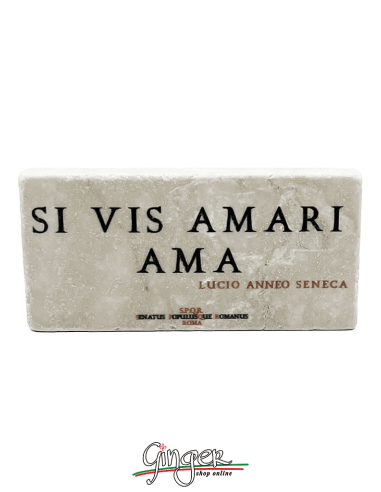 "New" - Magnet in real raw Italian marble - Si vis amari, ama (If you wish to be loved, love)
