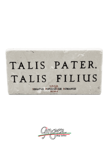 "New" - Magnet in real raw Italian marble - Talis pater, talis filius (Like father, like son)