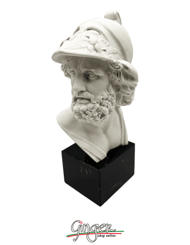 "Novità" Menelao - testa con base in marmo - 23 cm
