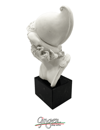 Menelao - testa con base in legno - h 41 cm