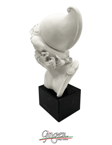 Menelao - testa con base in legno - h 41 cm