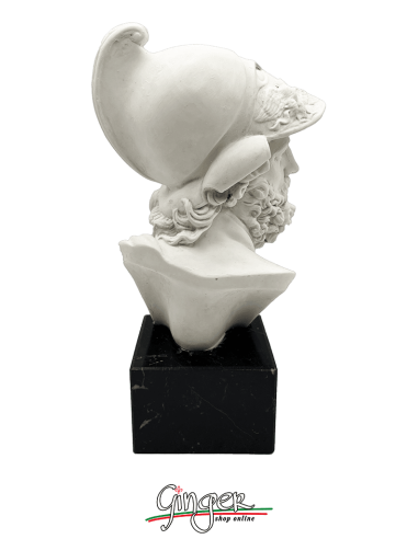 Menelao - testa con base in legno - h 41 cm