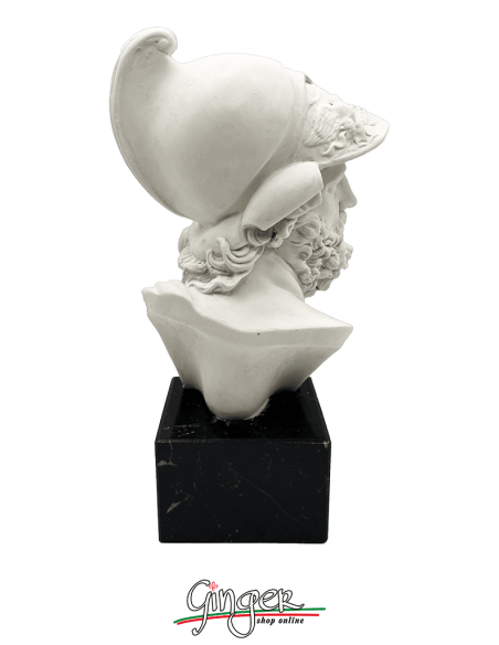 Menelao - testa con base in legno - h 41 cm