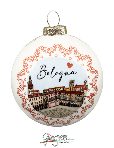 Addobbi Palla di Natale - Città d'Italia: Bologna - 80 mm